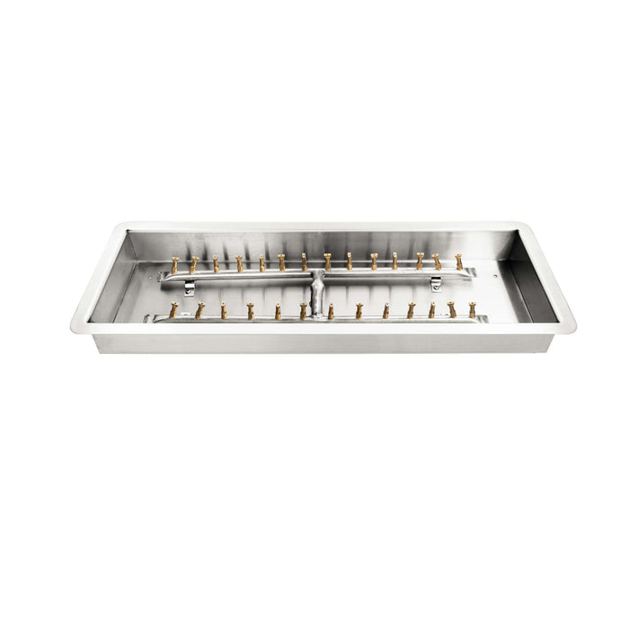 The Outdoor Plus Rectangular Drop-In Pan & H Bullet Burner - Fire Pit Insert