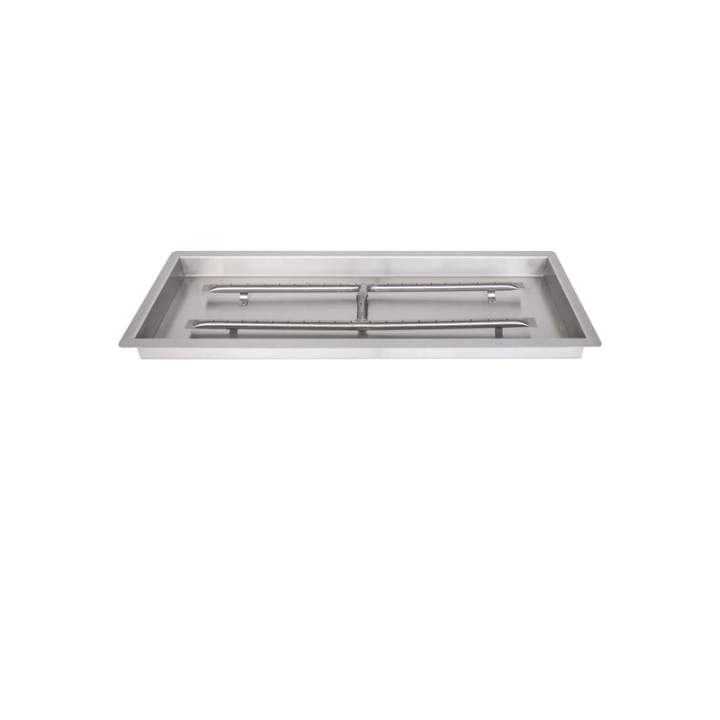 The Outdoor Plus Rectangular Drop-In Pan & Stainless Steel H-Burner - Fire Pit Insert