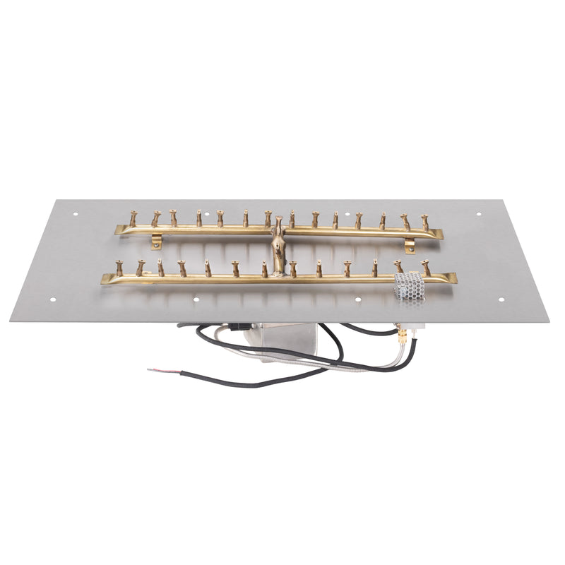 The Outdoor Plus Rectangular Flat Pan and H Bullet Burner - Fire Pit Insert