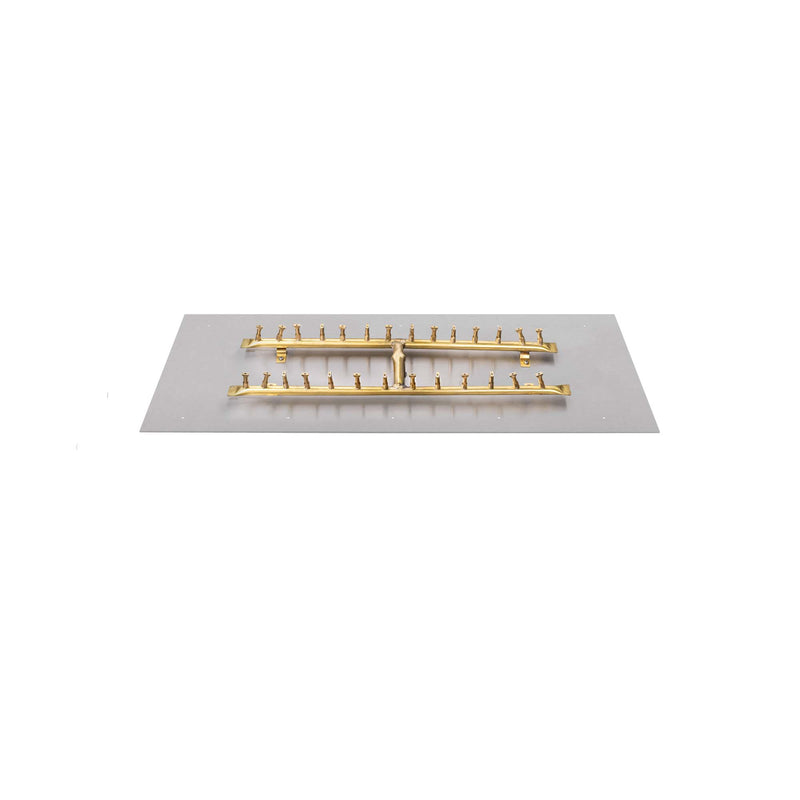 The Outdoor Plus Rectangular Flat Pan and H Bullet Burner - Fire Pit Insert