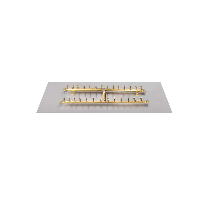 The Outdoor Plus Rectangular Flat Pan and H Bullet Burner - Fire Pit Insert