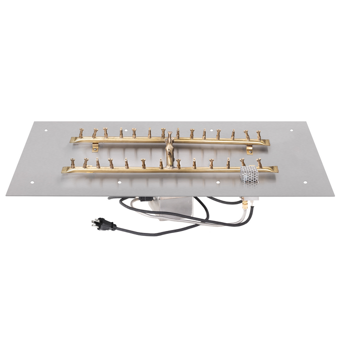 The Outdoor Plus Rectangular Flat Pan and H Bullet Burner - Fire Pit Insert