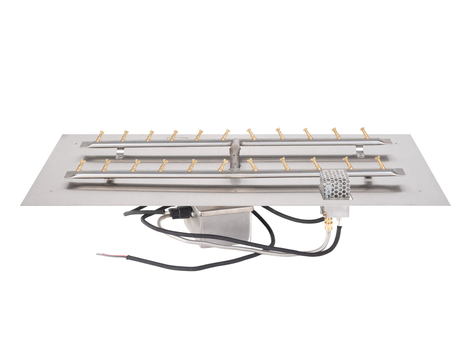 The Outdoor Plus Rectangular Flat Pan and H Bullet Burner - Fire Pit Insert