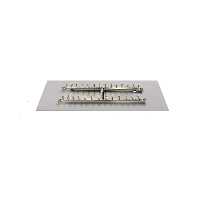 The Outdoor Plus Rectangular Flat Pan and H Bullet Burner - Fire Pit Insert