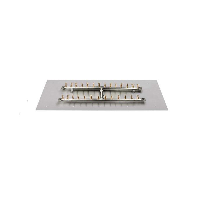 The Outdoor Plus Rectangular Flat Pan and H Bullet Burner - Fire Pit Insert