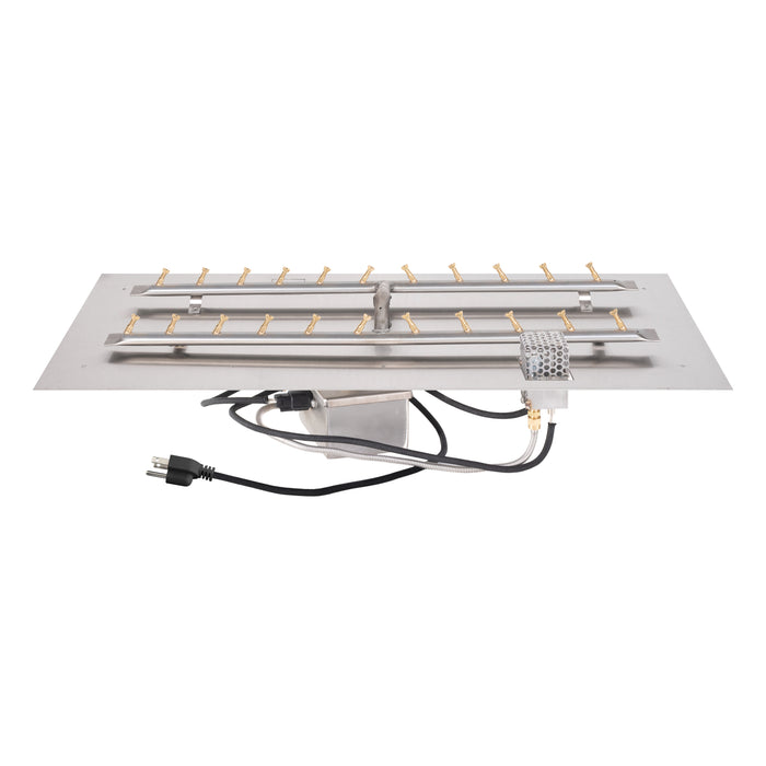 The Outdoor Plus Rectangular Flat Pan and H Bullet Burner - Fire Pit Insert