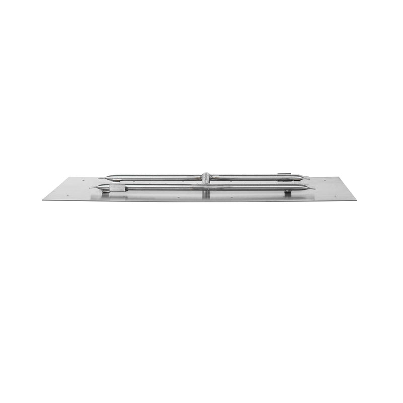 The Outdoor Plus Rectangular Flat Pan and Stainless Steel H-Burner - Fire Pit Insert