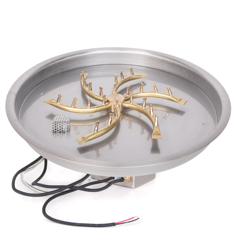The Outdoor Plus Round Drop-In Pan & Triple S Bullet Burner - Fire Pit Insert