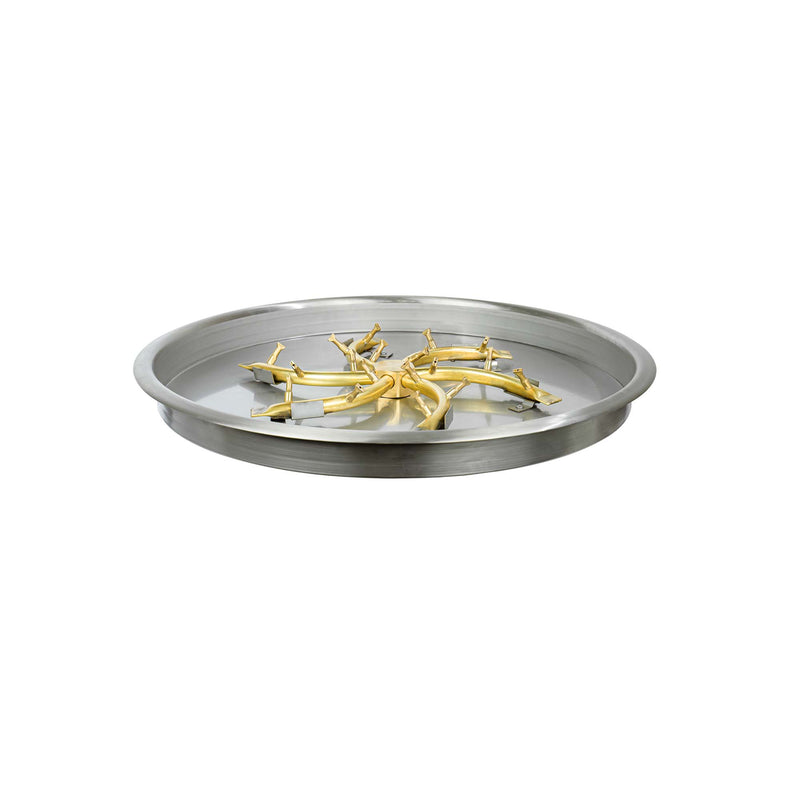 The Outdoor Plus Round Drop-In Pan & Triple S Bullet Burner - Fire Pit Insert