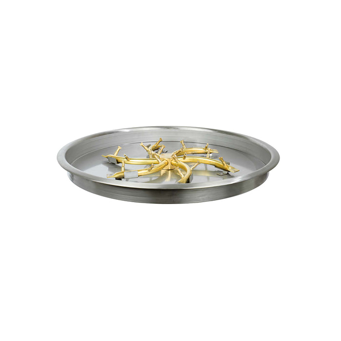 The Outdoor Plus Round Drop-In Pan & Triple S Bullet Burner - Fire Pit Insert