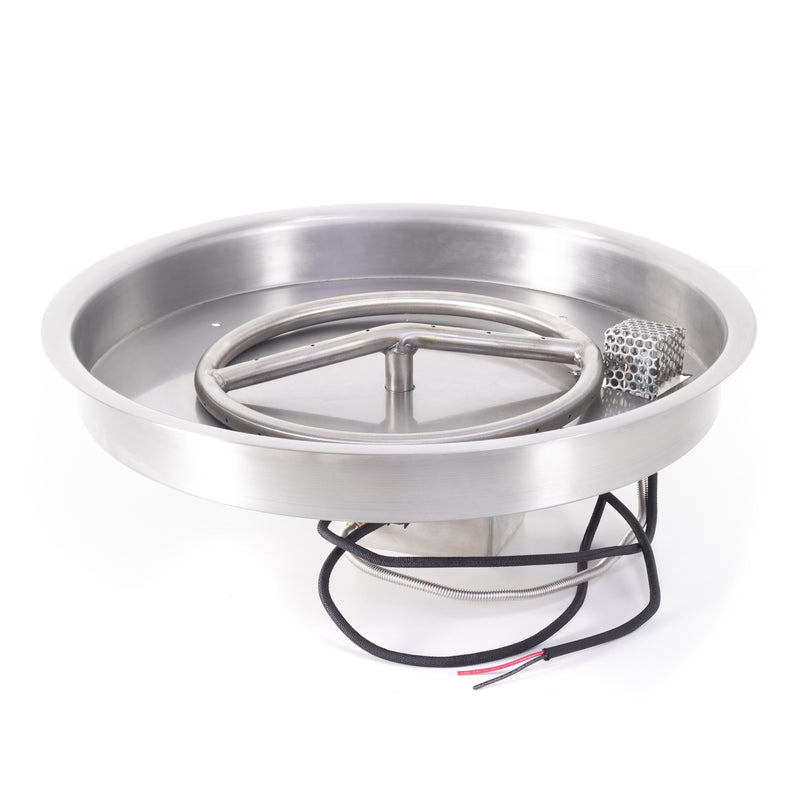 The Outdoor Plus Round Drop-In Pan & Stainless Steel Burner - Fire Pit Insert