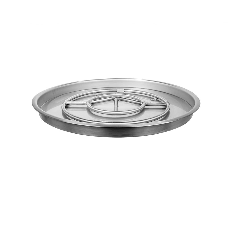 The Outdoor Plus Round Drop-In Pan & Stainless Steel Burner - Fire Pit Insert