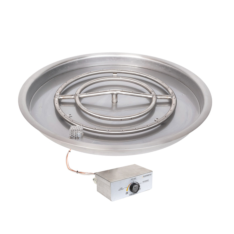 The Outdoor Plus Round Drop-In Pan & Stainless Steel Burner - Fire Pit Insert