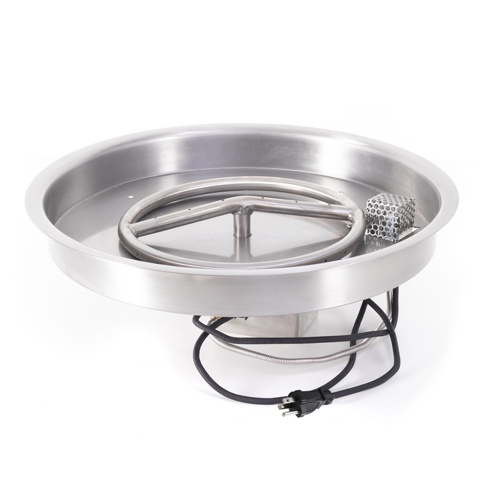 The Outdoor Plus Round Drop-In Pan & Stainless Steel Burner - Fire Pit Insert