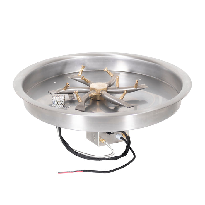 The Outdoor Plus Round Drop-In Pan & Triple S Bullet Burner - Fire Pit Insert