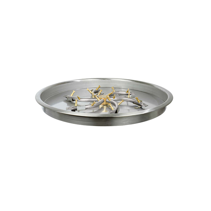 The Outdoor Plus Round Drop-In Pan & Triple S Bullet Burner - Fire Pit Insert