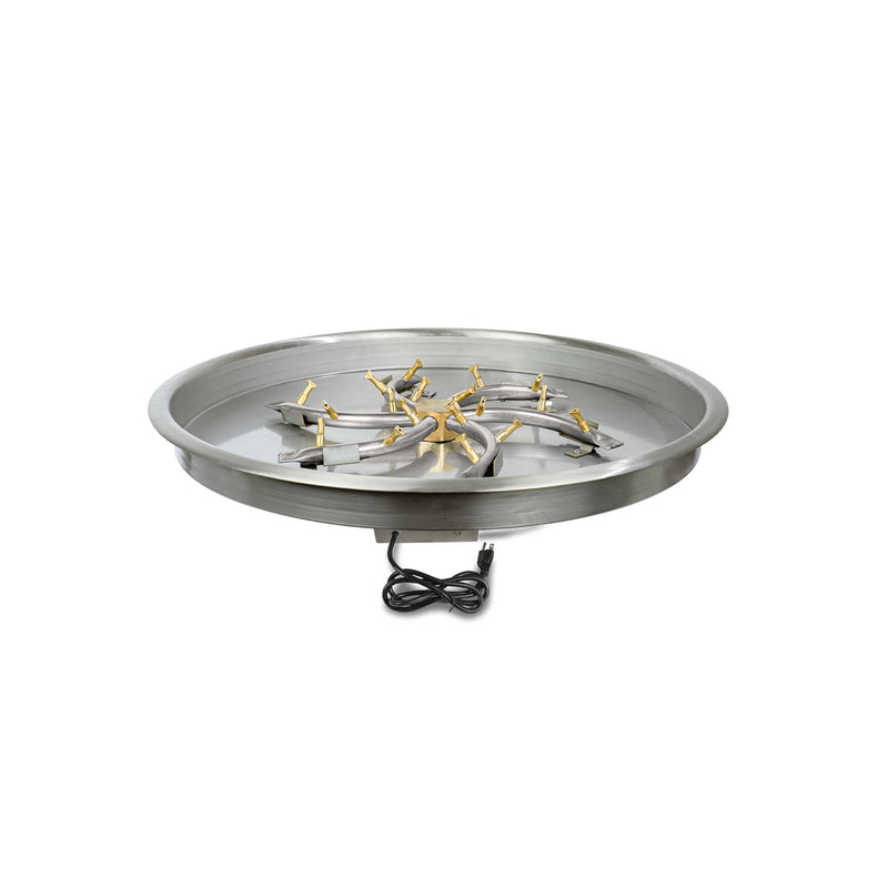 The Outdoor Plus Round Drop-In Pan & Triple S Bullet Burner - Fire Pit Insert