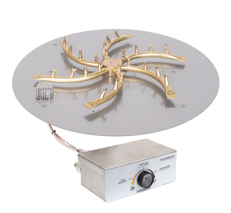 The Outdoor Plus Round Flat Pan & Triple S Bullet Burner - Fire Pit Insert