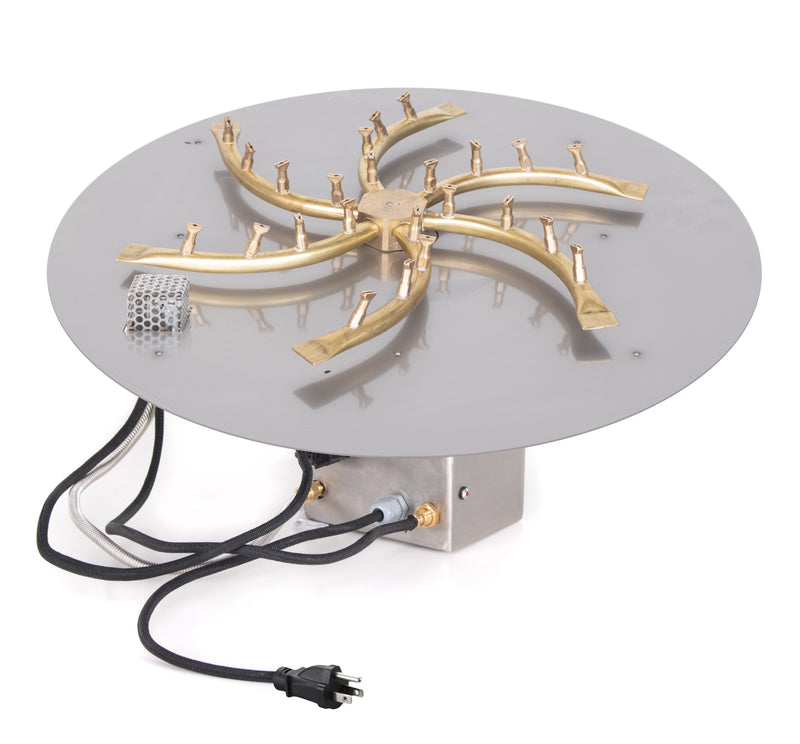 The Outdoor Plus Round Flat Pan & Triple S Bullet Burner - Fire Pit Insert