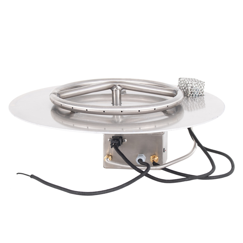 The Outdoor Plus Round Flat Pan & Round Stainless Steel Burner - Fire Pit Insert