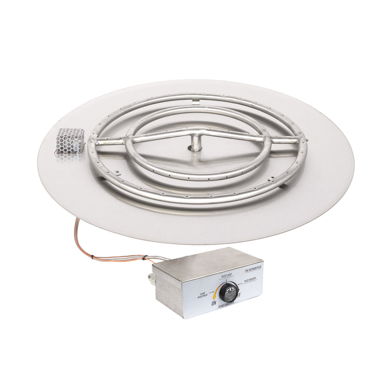 The Outdoor Plus Round Flat Pan & Round Stainless Steel Burner - Fire Pit Insert