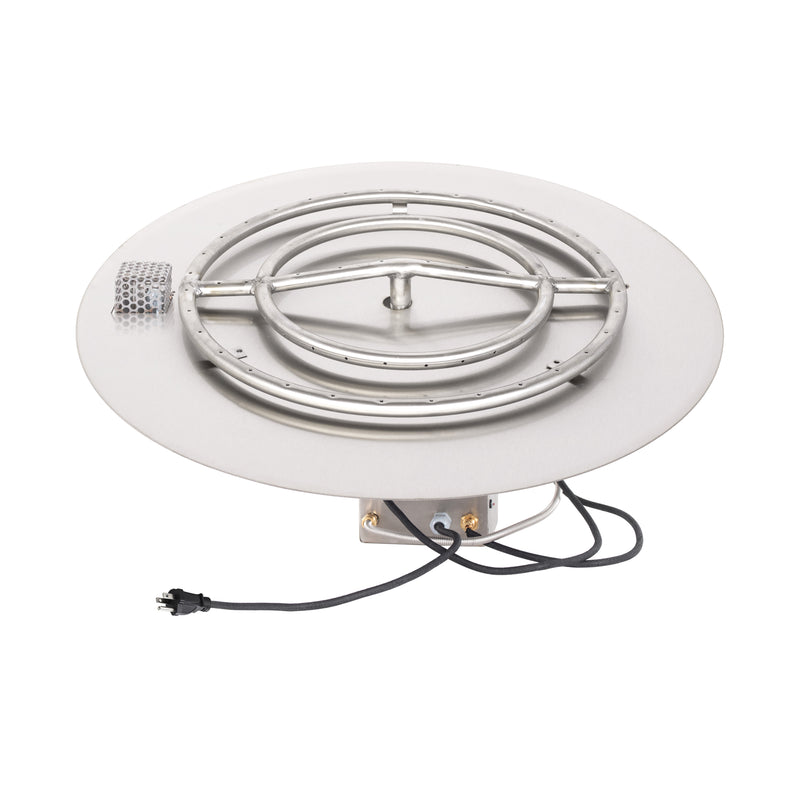 The Outdoor Plus Round Flat Pan & Round Stainless Steel Burner - Fire Pit Insert