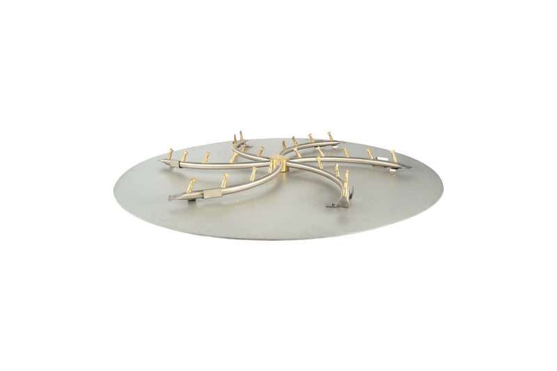 The Outdoor Plus Round Flat Pan & Triple S Bullet Burner - Fire Pit Insert