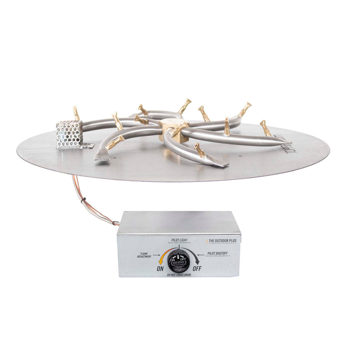 The Outdoor Plus Round Flat Pan & Triple S Bullet Burner - Fire Pit Insert