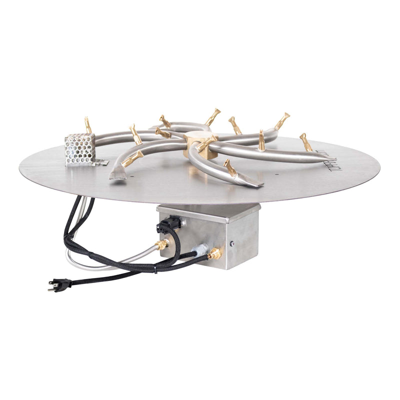 The Outdoor Plus Round Flat Pan & Triple S Bullet Burner - Fire Pit Insert