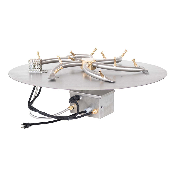The Outdoor Plus Round Flat Pan & Triple S Bullet Burner - Fire Pit Insert