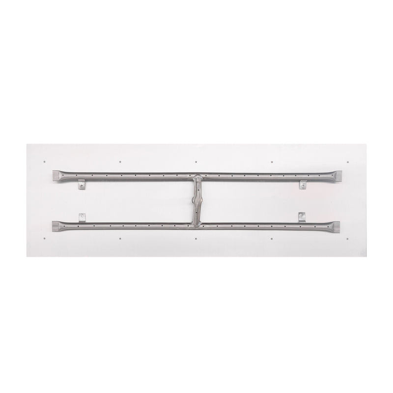The Outdoor Plus Rectangular Flat Pan and Stainless Steel H-Burner - Fire Pit Insert