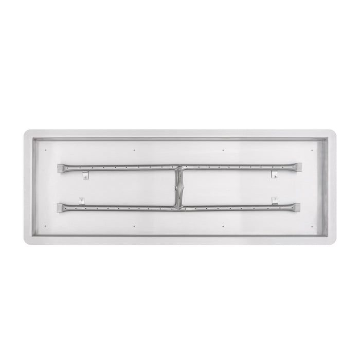 The Outdoor Plus Rectangular Drop-In Pan & Stainless Steel H-Burner - Fire Pit Insert