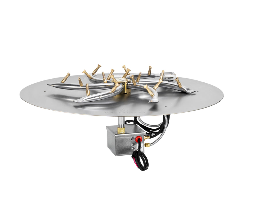 The Outdoor Plus Round Flat Pan & Triple S Bullet Burner - Fire Pit Insert