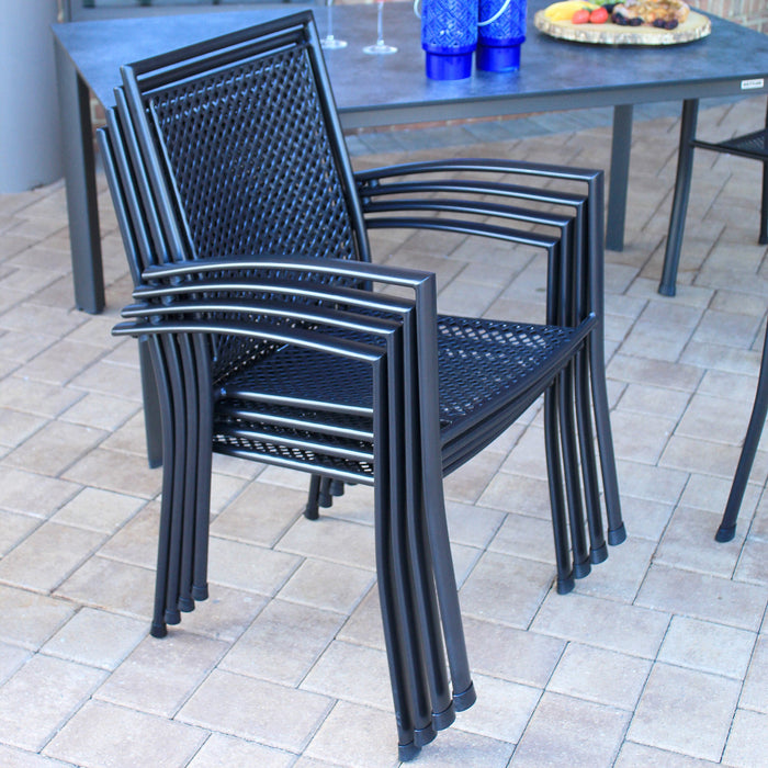 Reno Wrought Iron Arm Chair - Set Of 6