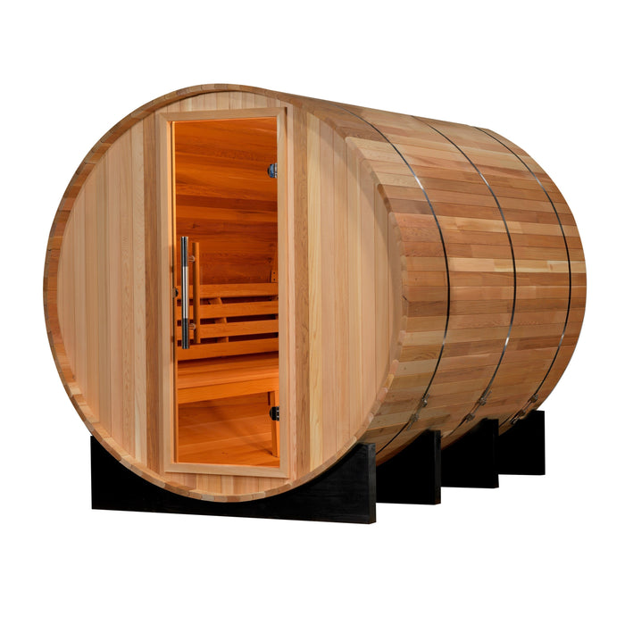 2022 Golden Designs "Marstrand" 6 Person Barrel Traditional Steam Sauna - Canadian Red Cedar