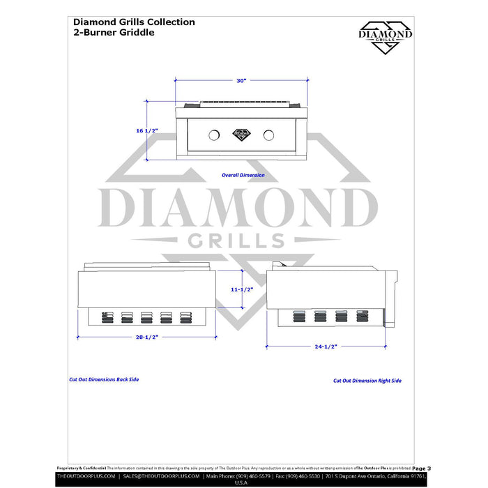 The Outdoor Plus 30" Diamond Griddle
