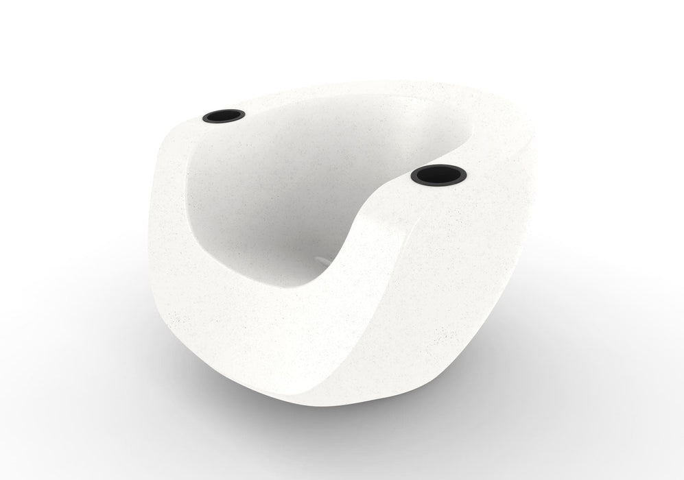 White Granite TenJam Moon Chair with Black cupholders