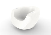 White poolside chair with white cupholders on a white background
