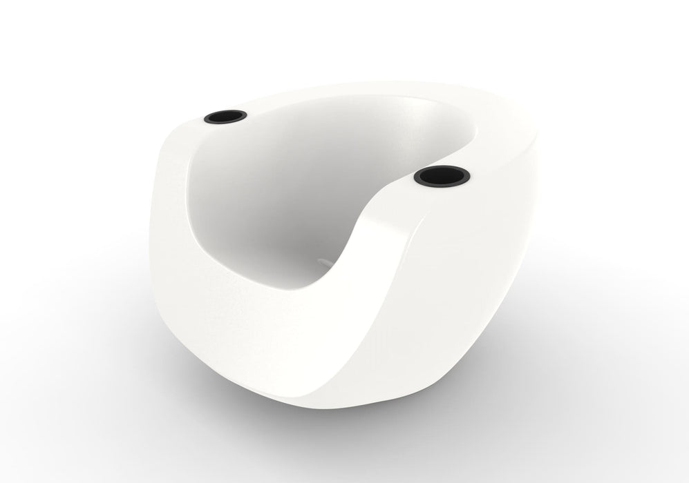 White TenJam Moon Chair with Black cupholders