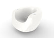 TenJam white moon chair with white cupholders on a white background
