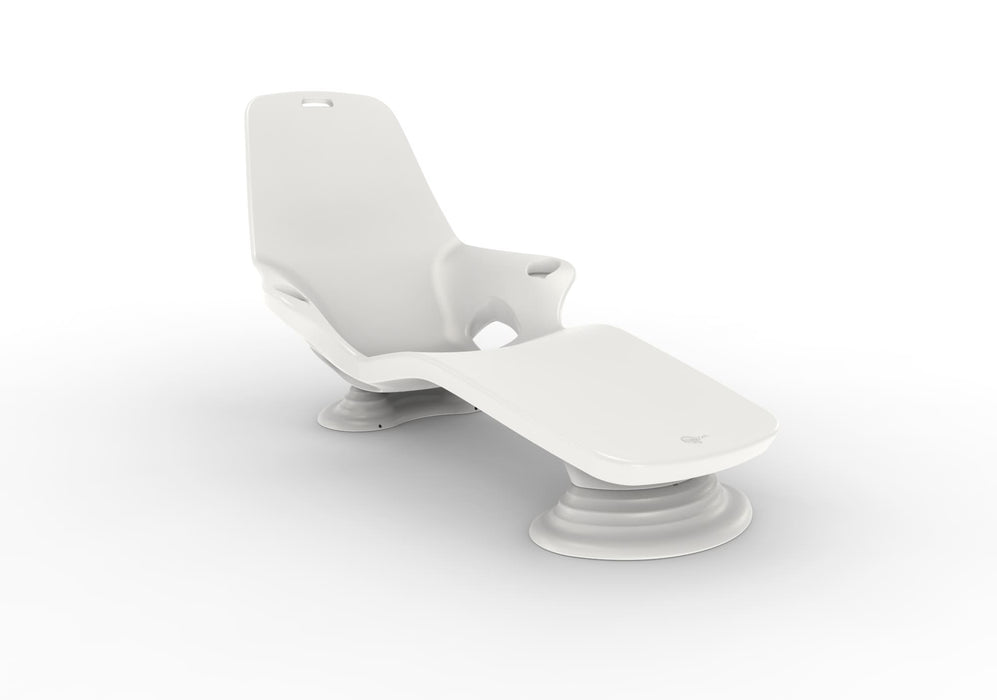 White TenJam Shayz Lounger with 4 in riser on a white background