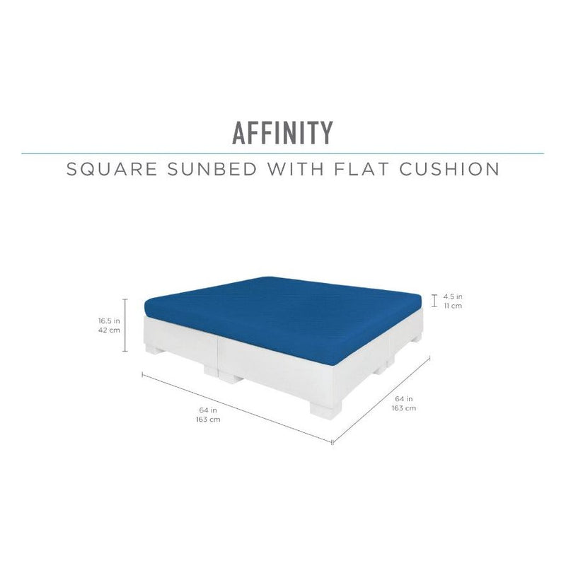 Ledge Lounger Affinity Square Sunbed With Flat Cushion