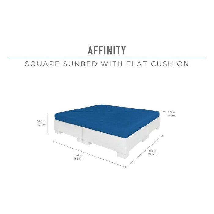 Ledge Lounger Affinity Square Sunbed With Flat Cushion, Square Daybed