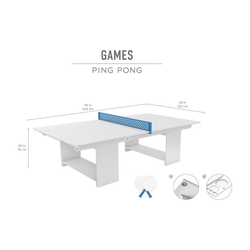 Ledge Lounger Outdoor Ping Pong Table Set