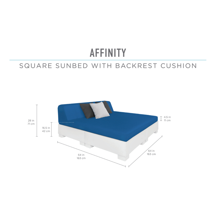 Ledge Lounger Affinity Square Sunbed With Backrest Cushion