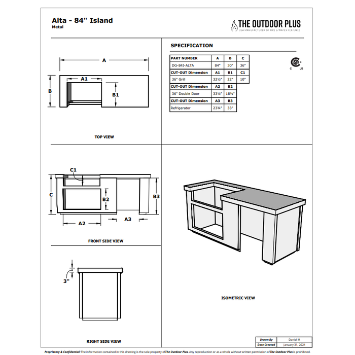 The Outdoor Plus Alta 84" Complete BBQ Island