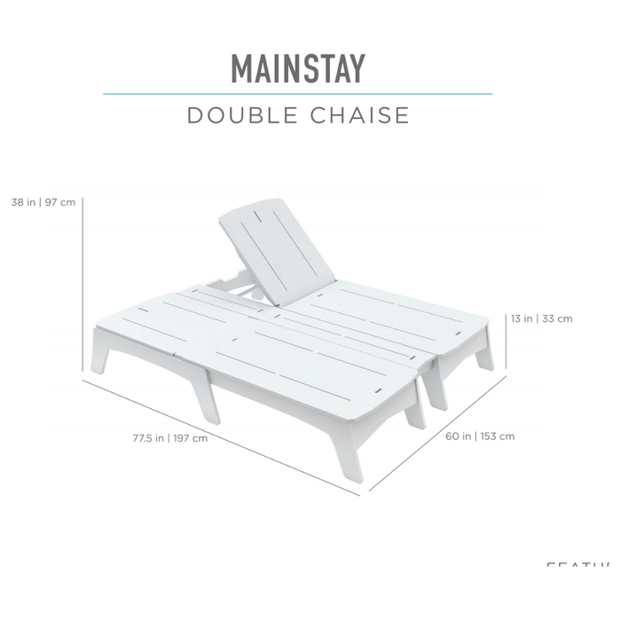 Ledge Lounger Mainstay Double Chaise, All-Weather Outdoor Lounger