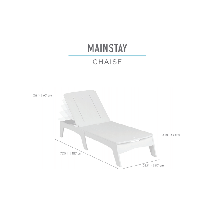 Ledge Lounger Mainstay Chaise, Poolside Chaise Lounge, Outdoor Chaise Lounge, Reclining Outdoor & Poolside Chaise