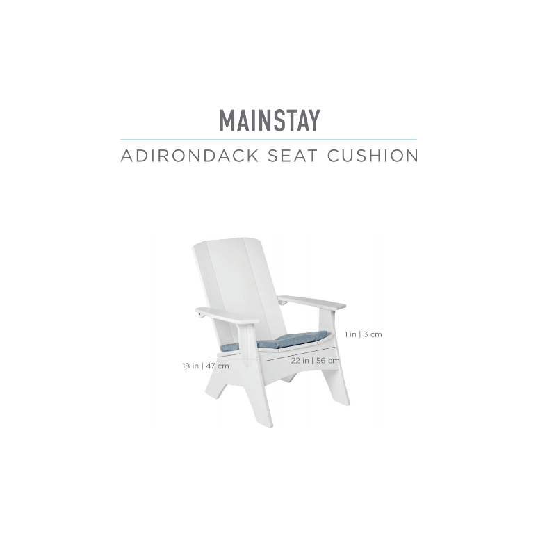 Ledge Lounger Mainstay Adirondack Cushion, Comfort Accessory, Accessory for Mainstay Adirondack