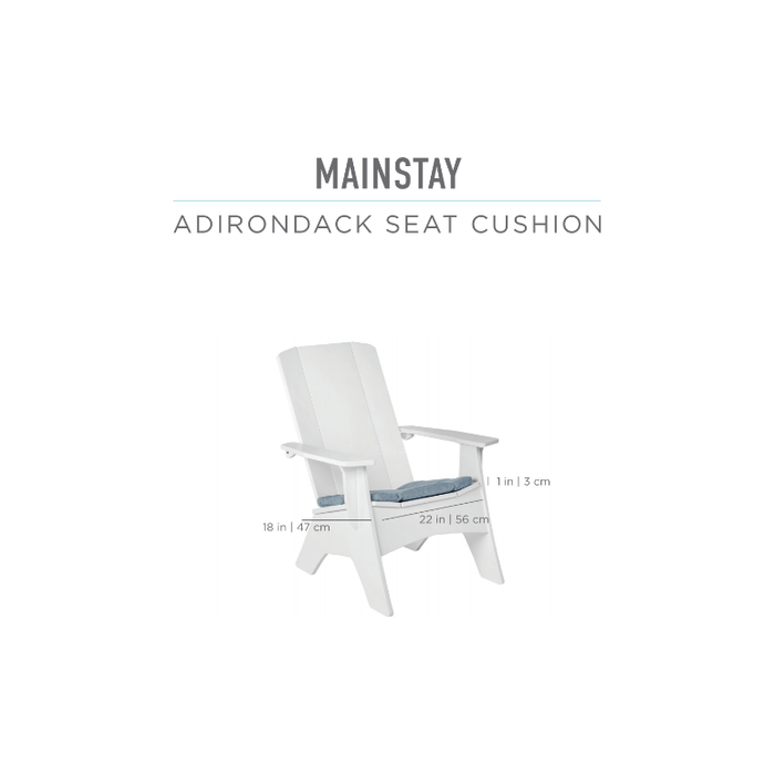 Ledge Lounger Mainstay Adirondack Cushion, Comfort Accessory, Accessory for Mainstay Adirondack